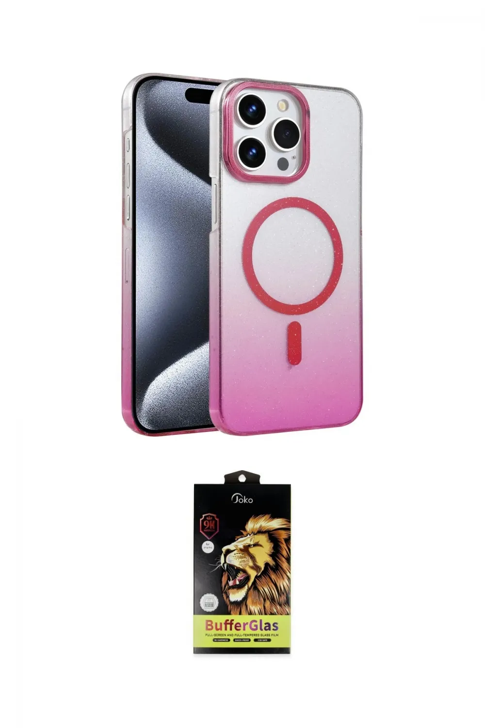 ieg™ iPhone 14 Pro Max Kılıf Ahenk Doku Özel Seri - Siyah Buffer Cam Ekran Koruyucu