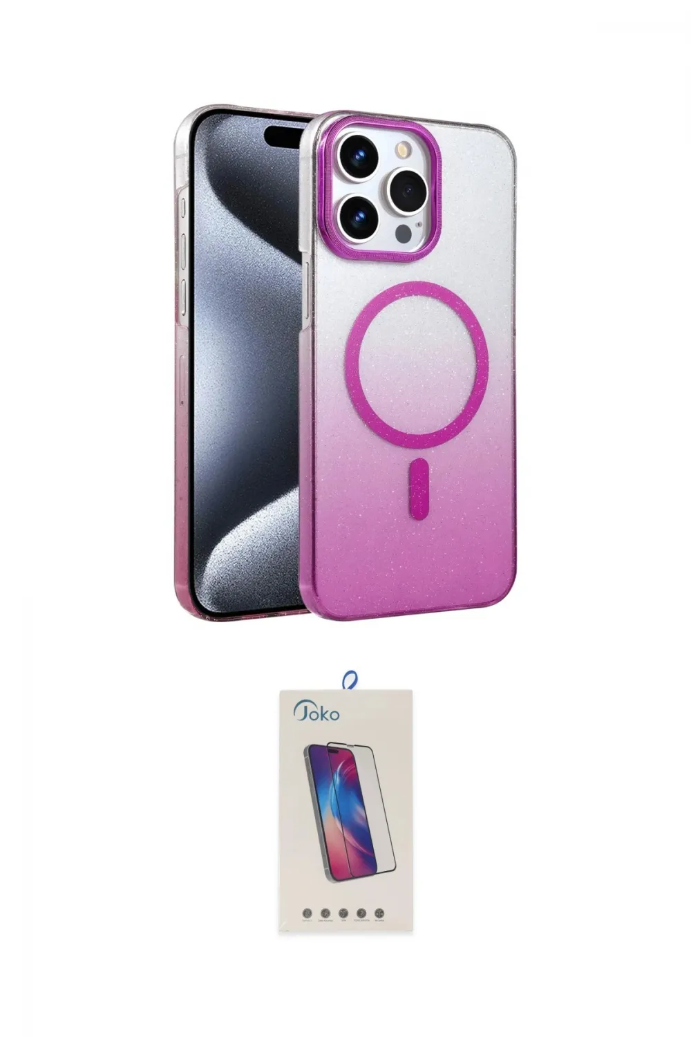 ieg™ iPhone 14 Pro Max Kılıf Ahenk Doku Özel Seri - Siyah Joko 5D Cam