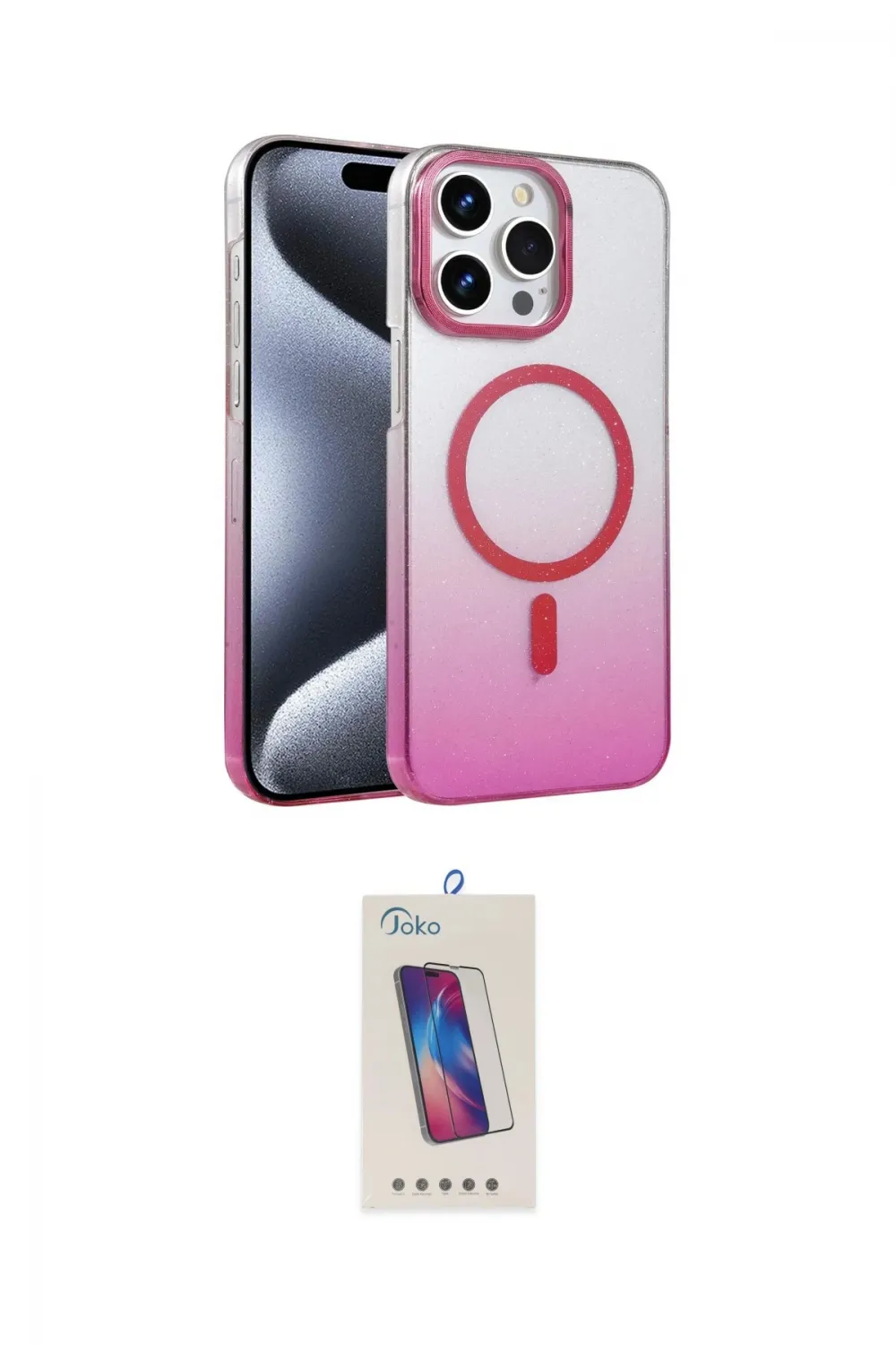 ieg™ iPhone 14 Pro Max Kılıf Ahenk Doku Özel Seri - Siyah Joko 5D Cam