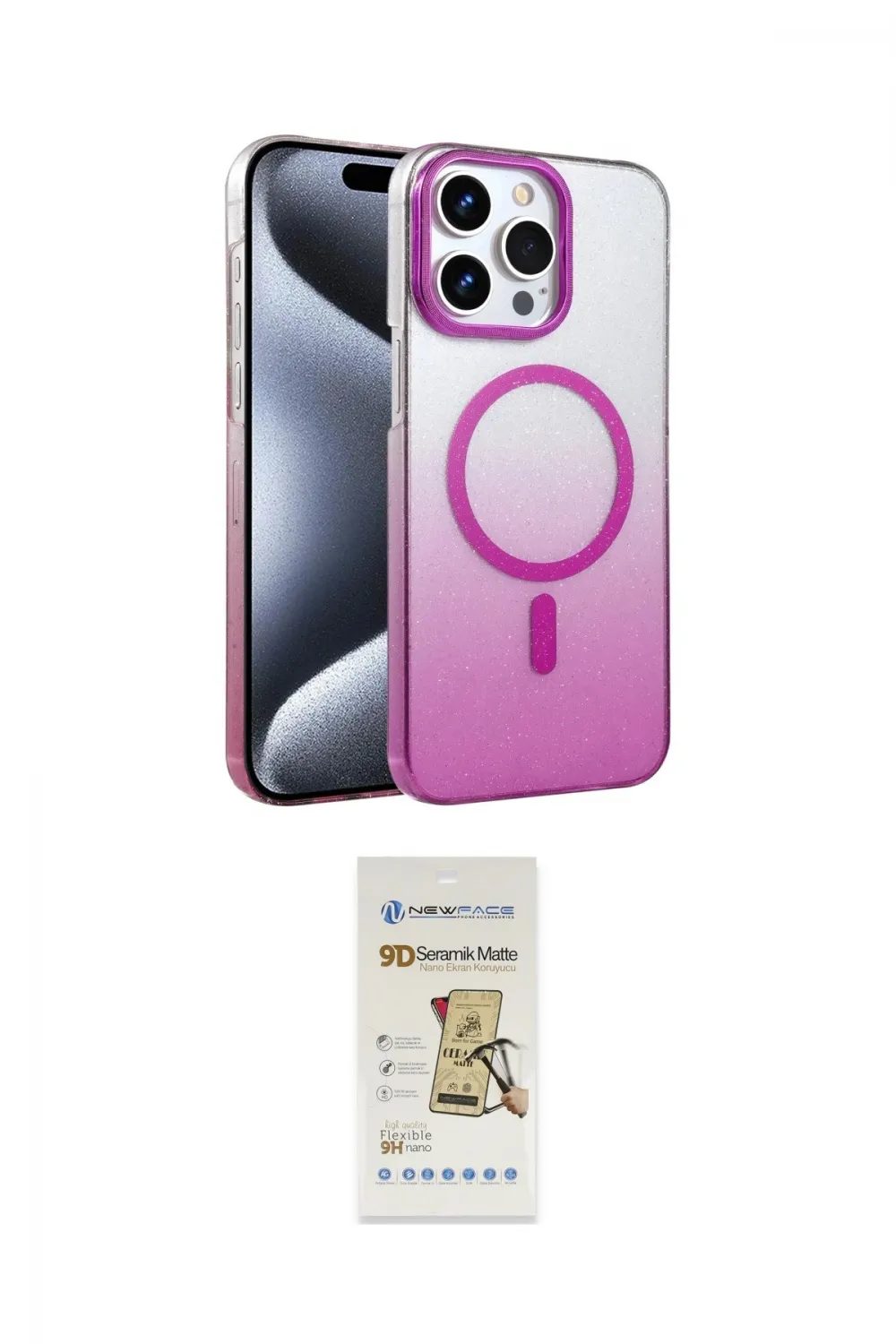 ieg™ iPhone 14 Pro Max Kılıf Ahenk Doku Özel Seri - Siyah Mat Seramik Nano Ekran Koruyucu