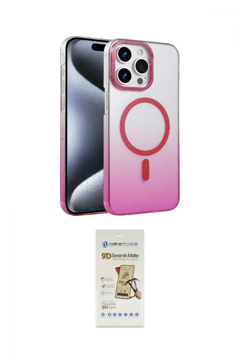 ieg™ iPhone 14 Pro Max Kılıf Ahenk Doku Özel Seri - Siyah Mat Seramik Nano Ekran Koruyucu