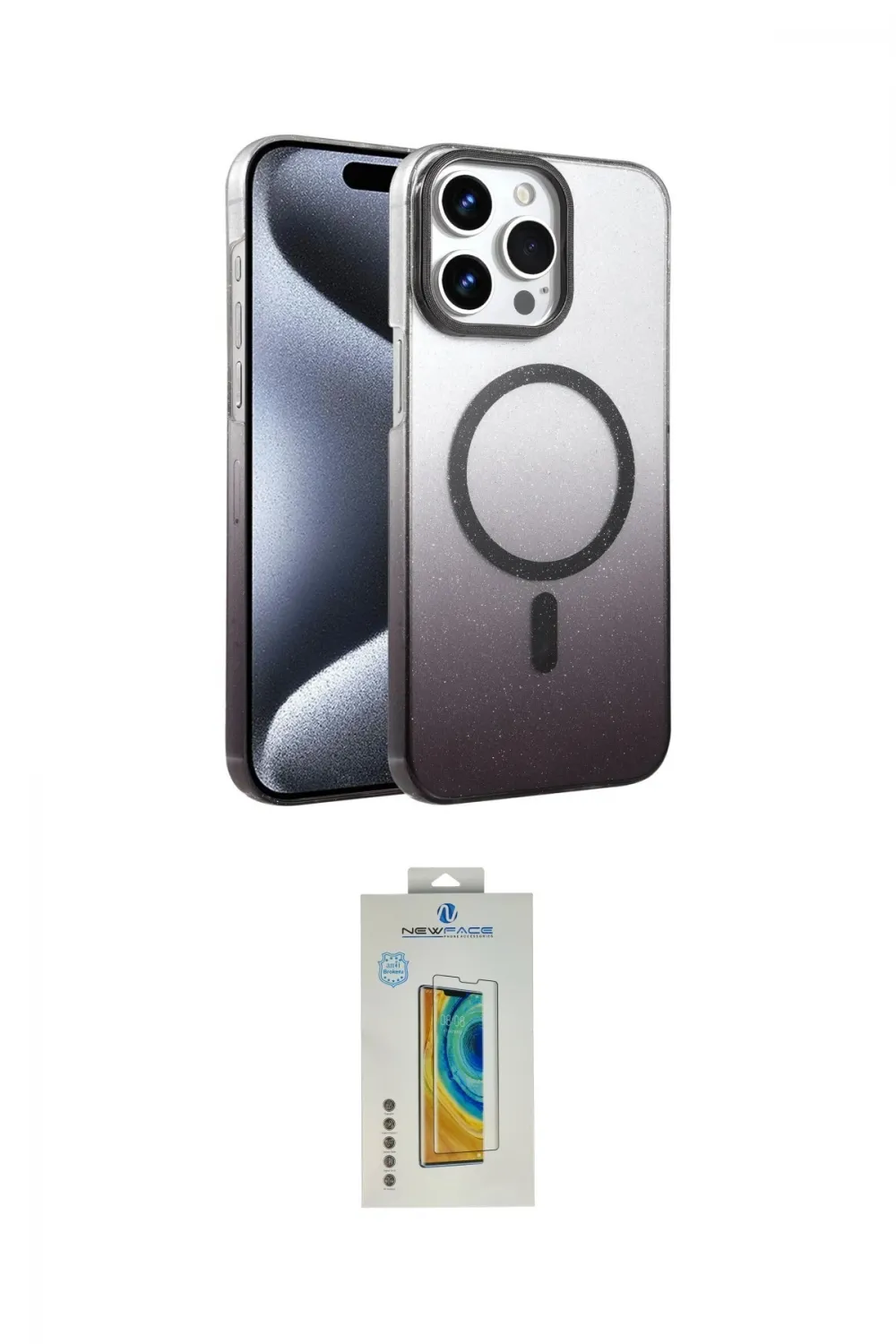 ieg™ iPhone 14 Pro Max Kılıf Ahenk Doku Özel Seri - Siyah Polymer Nano Ekran Koruyucu