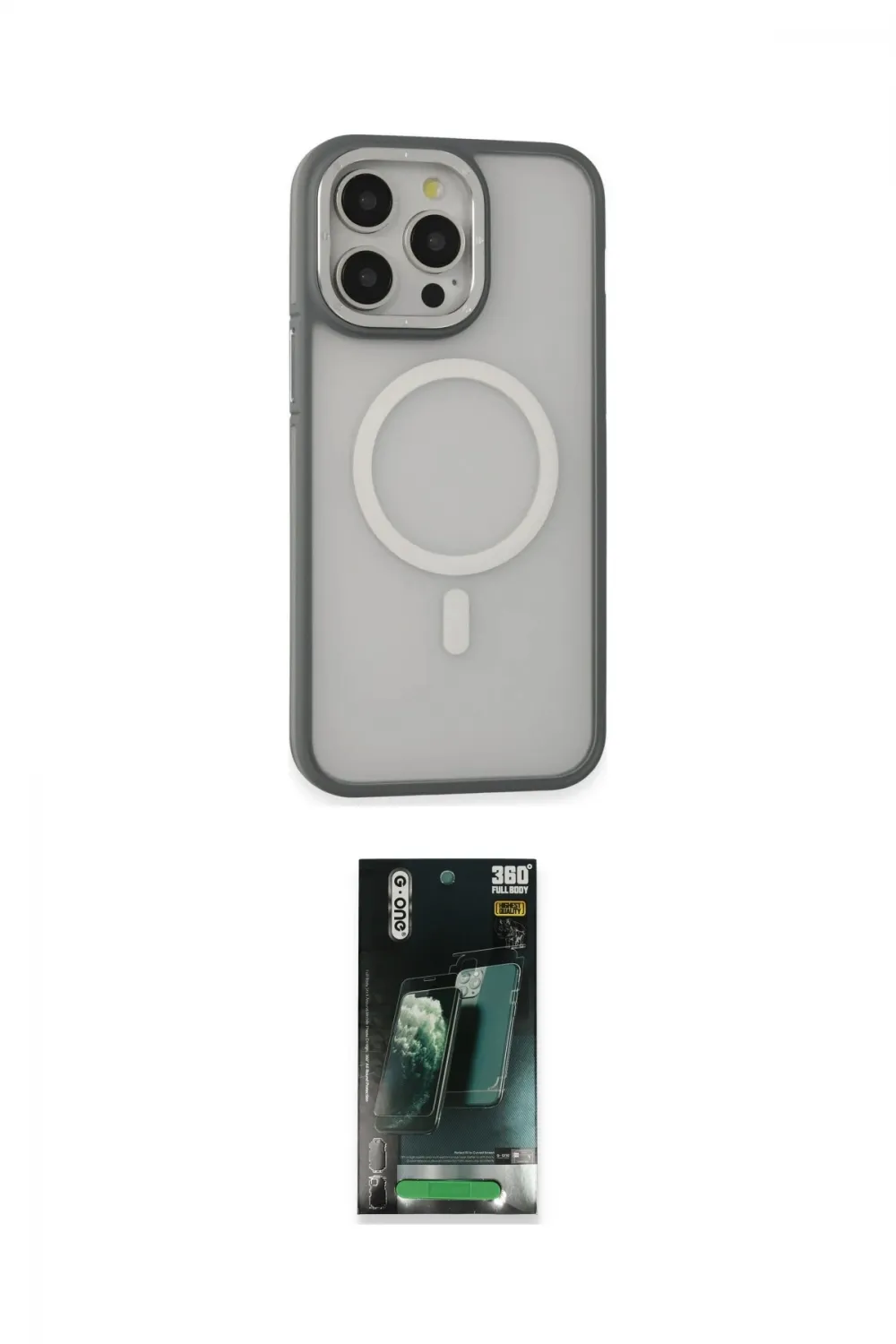 ieg™ iPhone 14 Pro Max Kılıf Ahenk Form Serisi - Siyah 360 Mat Full Body Arka Koruyucu