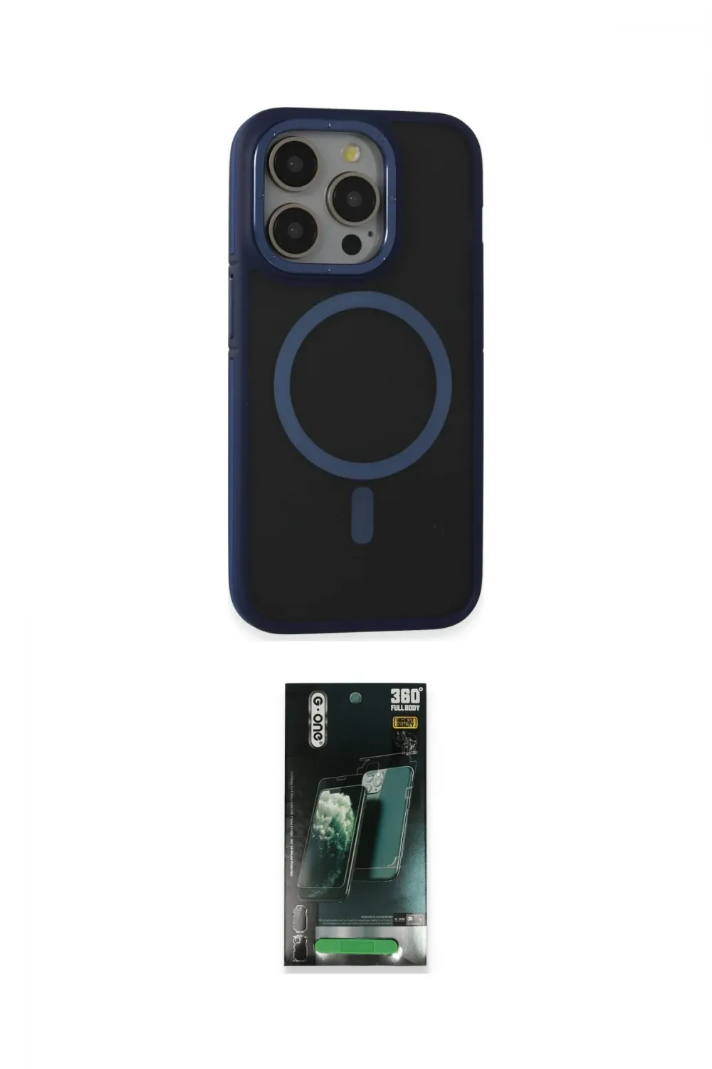 ieg™ iPhone 14 Pro Max Kılıf Ahenk Form Serisi - Siyah 360 Mat Full Body Arka Koruyucu