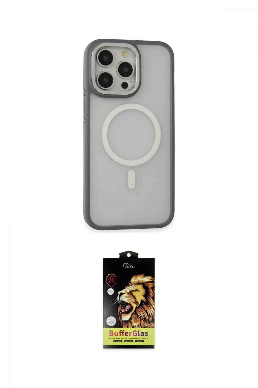 ieg™ iPhone 14 Pro Max Kılıf Ahenk Form Serisi - Siyah Buffer Cam Ekran Koruyucu