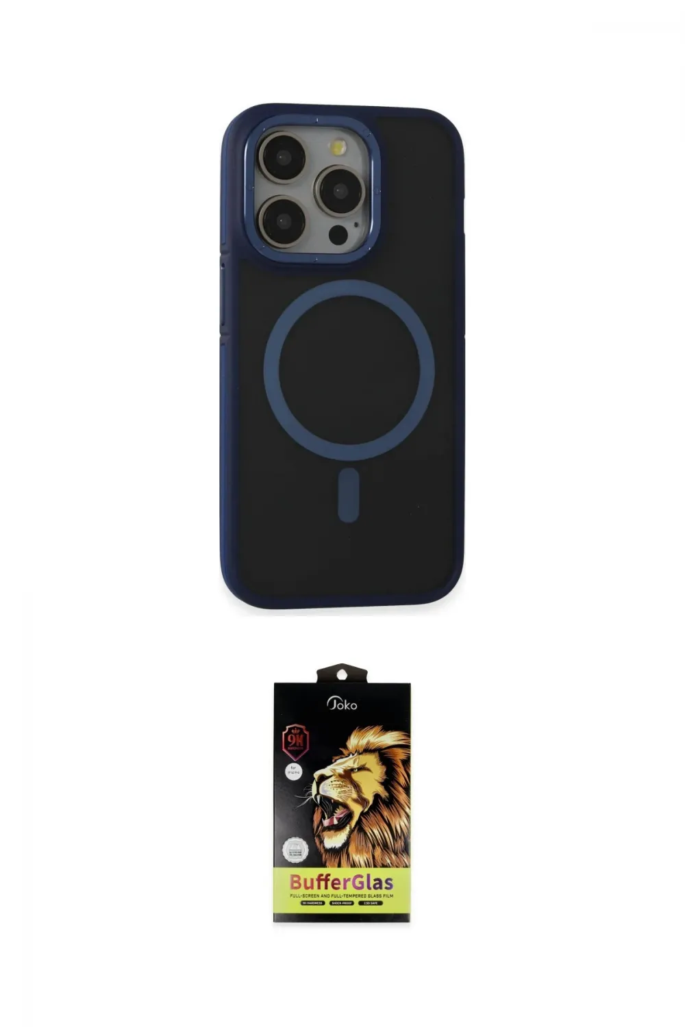 ieg™ iPhone 14 Pro Max Kılıf Ahenk Form Serisi - Siyah Buffer Cam Ekran Koruyucu