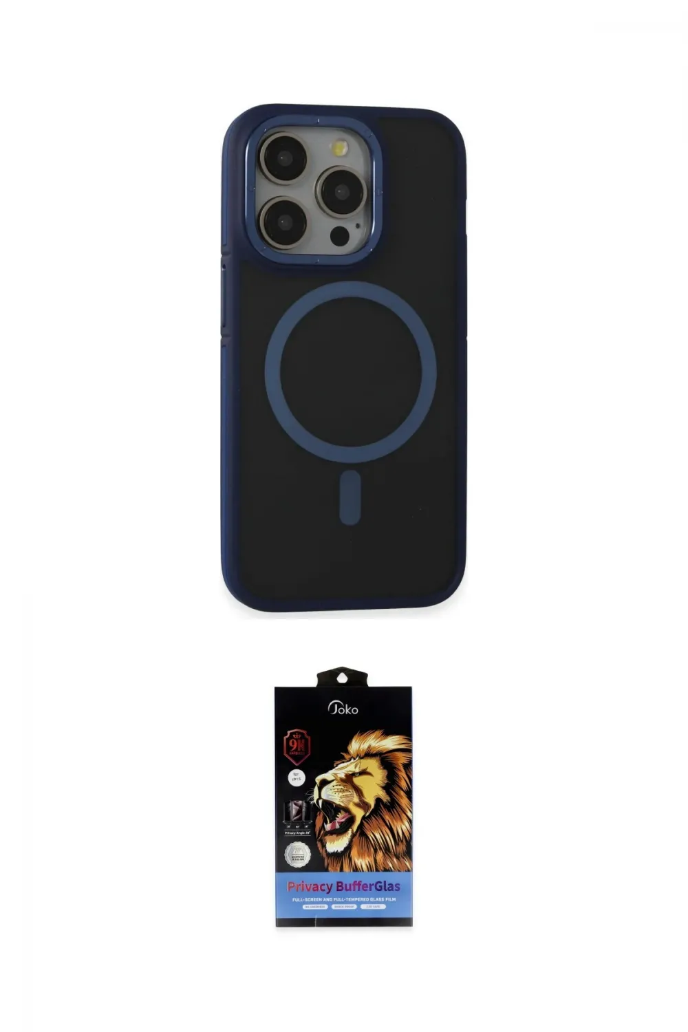 ieg™ iPhone 14 Pro Max Kılıf Ahenk Form Serisi - Siyah Buffer Hayalet Cam Ekran Koruyucu