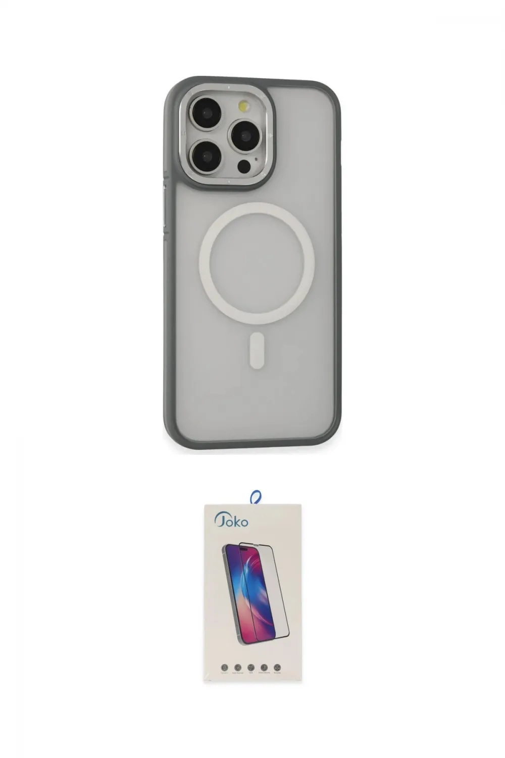 ieg™ iPhone 14 Pro Max Kılıf Ahenk Form Serisi - Siyah Joko 5D Cam