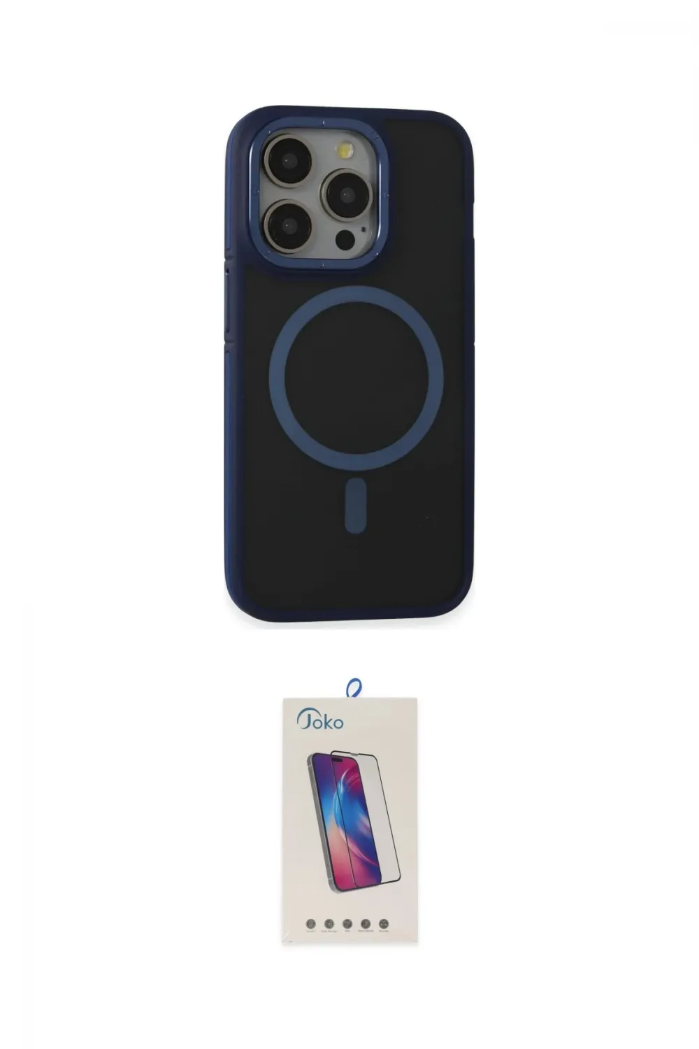 ieg™ iPhone 14 Pro Max Kılıf Ahenk Form Serisi - Siyah Joko 5D Cam