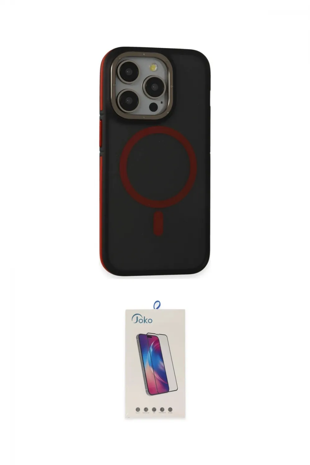 ieg™ iPhone 14 Pro Max Kılıf Ahenk Form Serisi - Siyah Joko 5D Cam