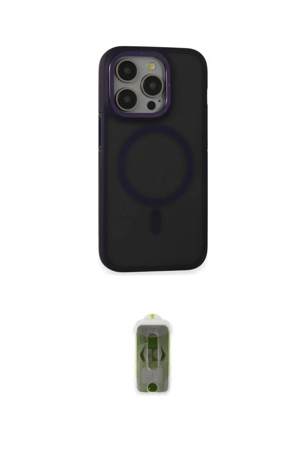 ieg™ iPhone 14 Pro Max Kılıf Ahenk Form Serisi - Siyah Joko Magic 5D Hayalet Cam