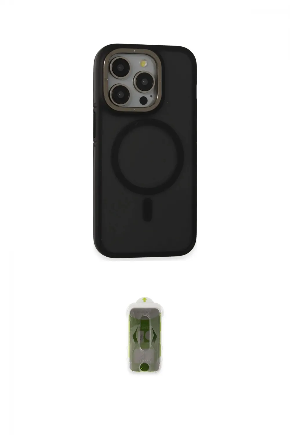 ieg™ iPhone 14 Pro Max Kılıf Ahenk Form Serisi - Siyah Joko Magic 5D Hayalet Cam