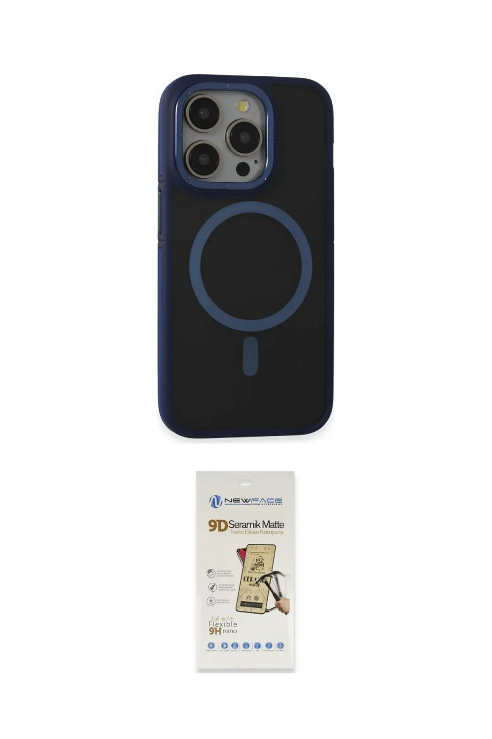 ieg™ iPhone 14 Pro Max Kılıf Ahenk Form Serisi - Siyah Mat Seramik Nano Ekran Koruyucu