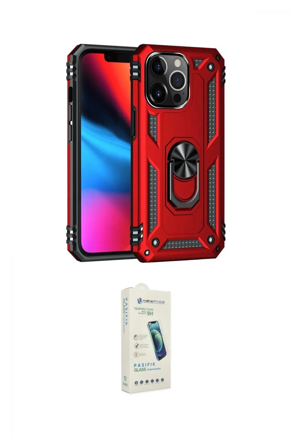 ieg™ iPhone 14 Pro Max Kılıf Ahenk Klasik Koleksiyonu - Şeffaf Pasifik Cam Ekran Koruyucu