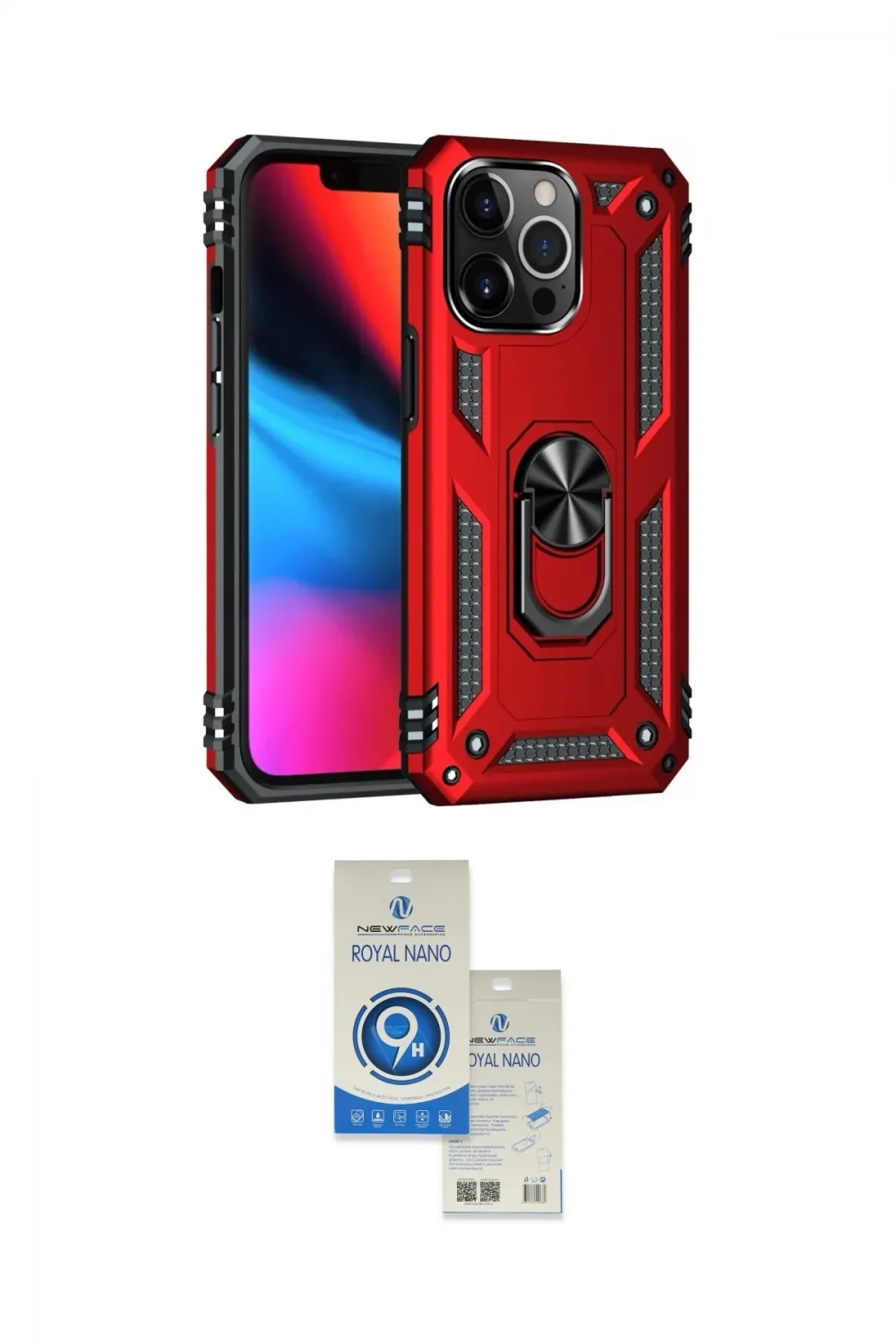 ieg™ iPhone 14 Pro Max Kılıf Ahenk Klasik Koleksiyonu - Şeffaf Royal Nano Ekran Koruyucu