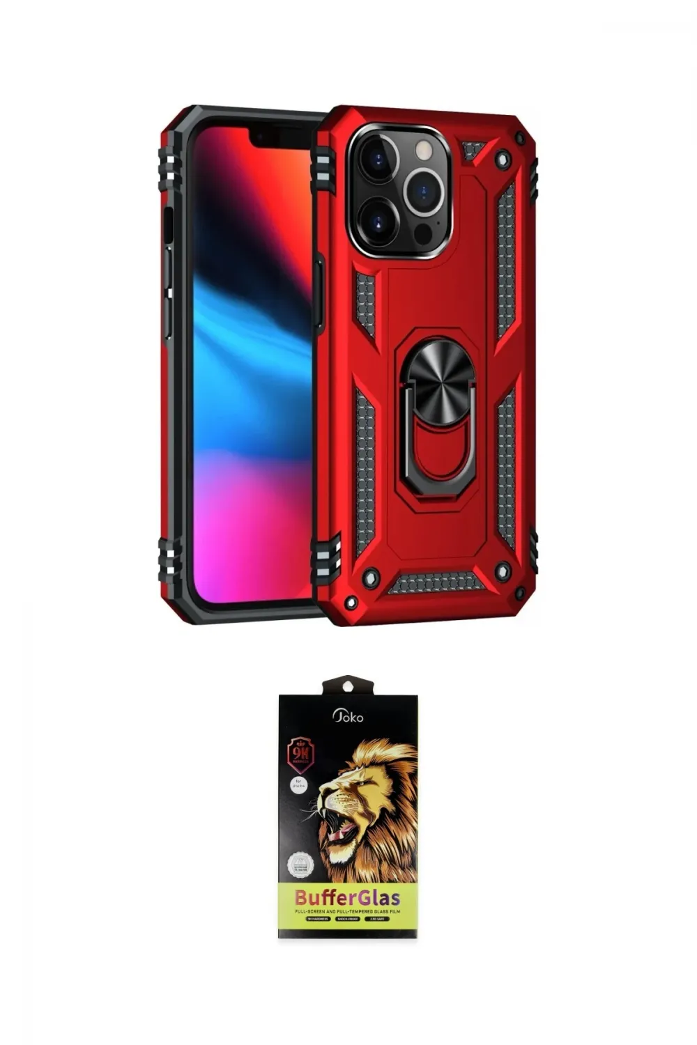 ieg™ iPhone 14 Pro Max Kılıf Ahenk Klasik Koleksiyonu - Siyah Buffer Cam Ekran Koruyucu