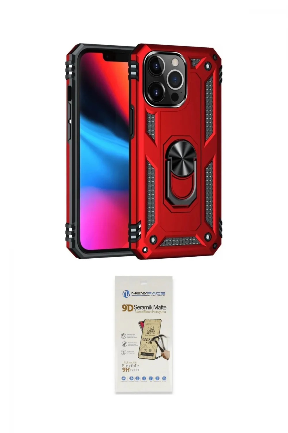 ieg™ iPhone 14 Pro Max Kılıf Ahenk Klasik Koleksiyonu - Siyah Mat Seramik Nano Ekran Koruyucu