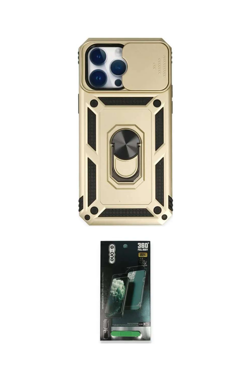 ieg™ iPhone 14 Pro Max Kılıf Ahenk Klasik - Şeffaf 360 Full Body Arka Koruyucu