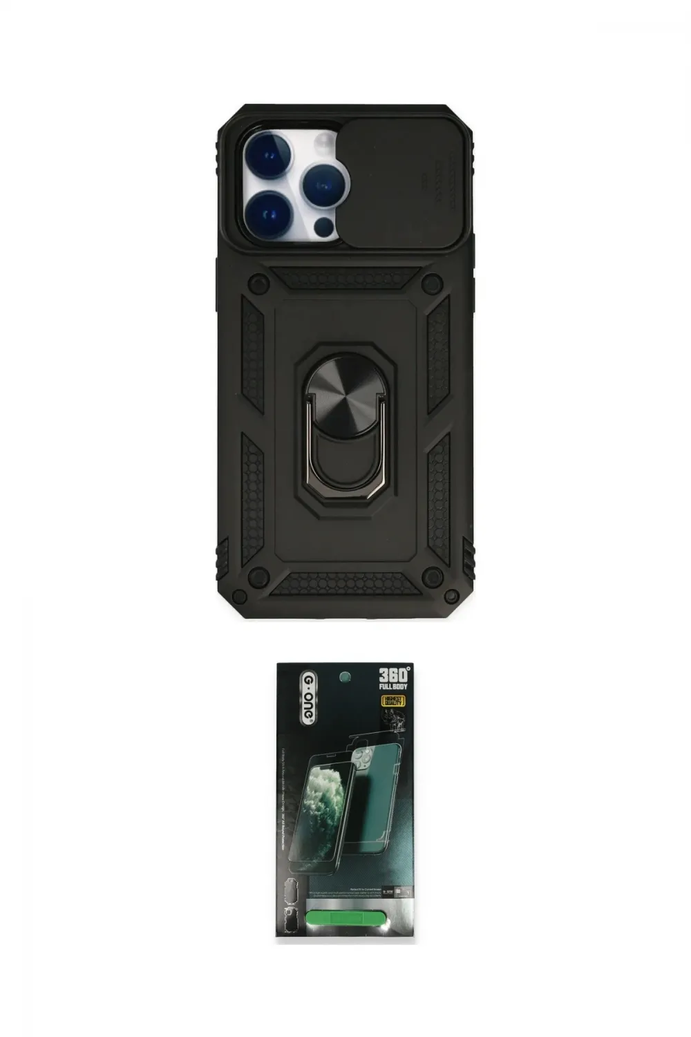 ieg™ iPhone 14 Pro Max Kılıf Ahenk Klasik - Şeffaf 360 Full Body Arka Koruyucu