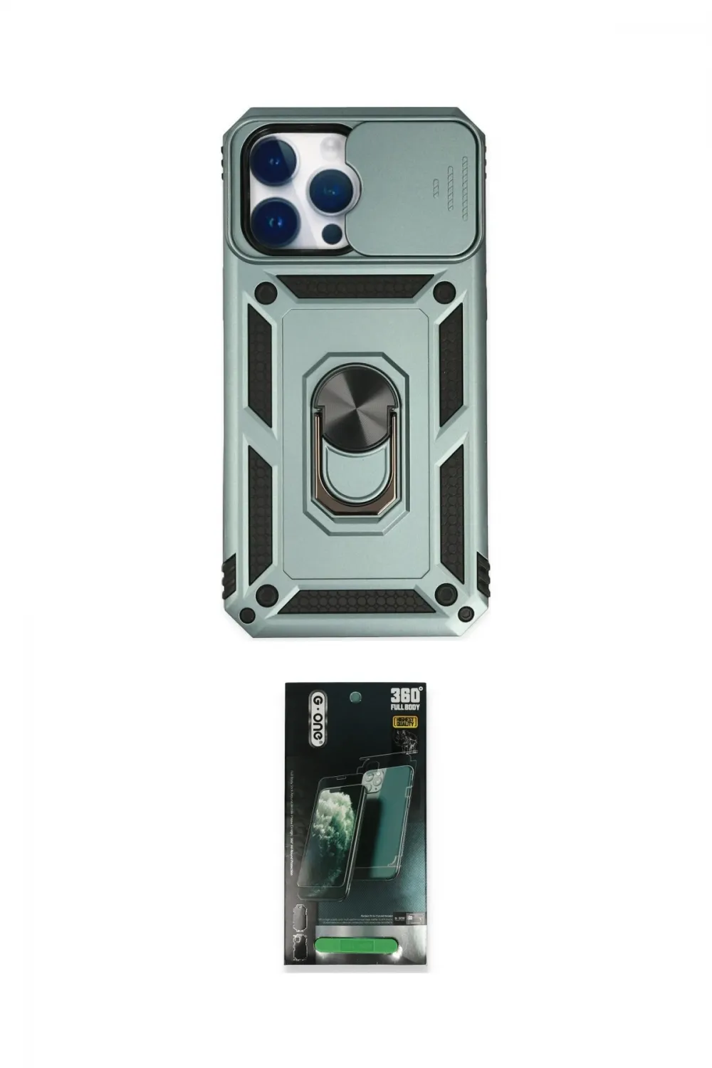 ieg™ iPhone 14 Pro Max Kılıf Ahenk Klasik - Şeffaf 360 Full Body Arka Koruyucu