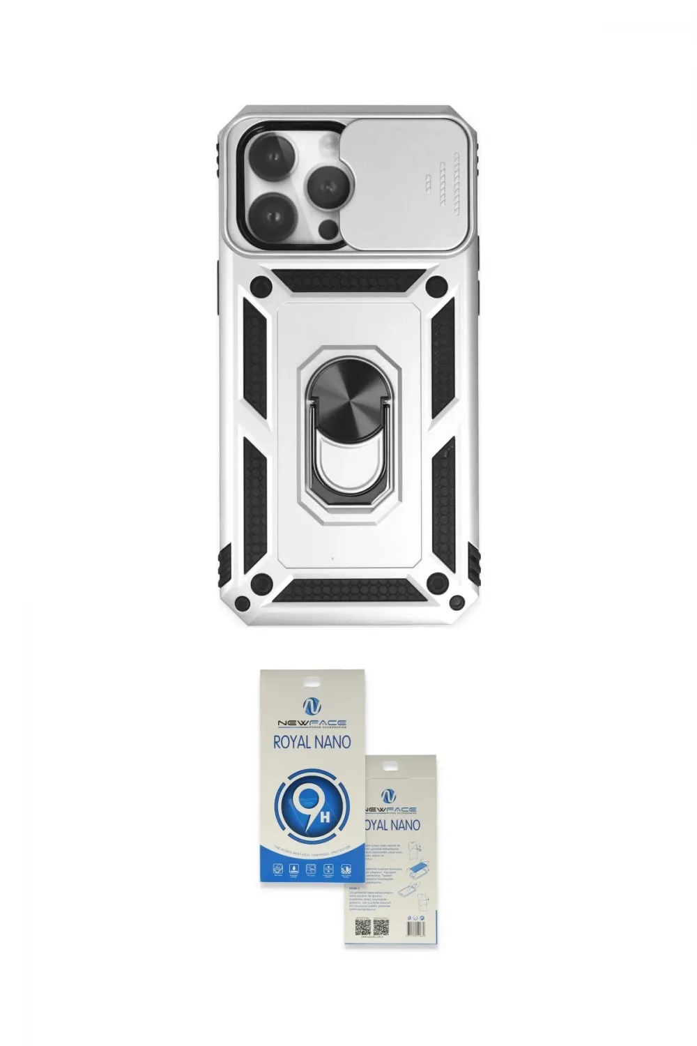 ieg™ iPhone 14 Pro Max Kılıf Ahenk Klasik - Şeffaf Royal Nano Ekran Koruyucu