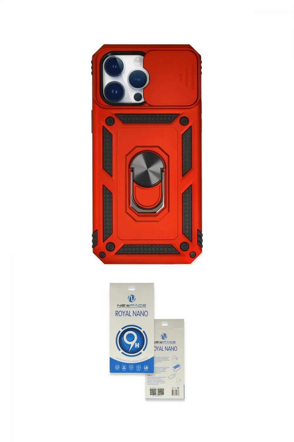 ieg™ iPhone 14 Pro Max Kılıf Ahenk Klasik - Şeffaf Royal Nano Ekran Koruyucu