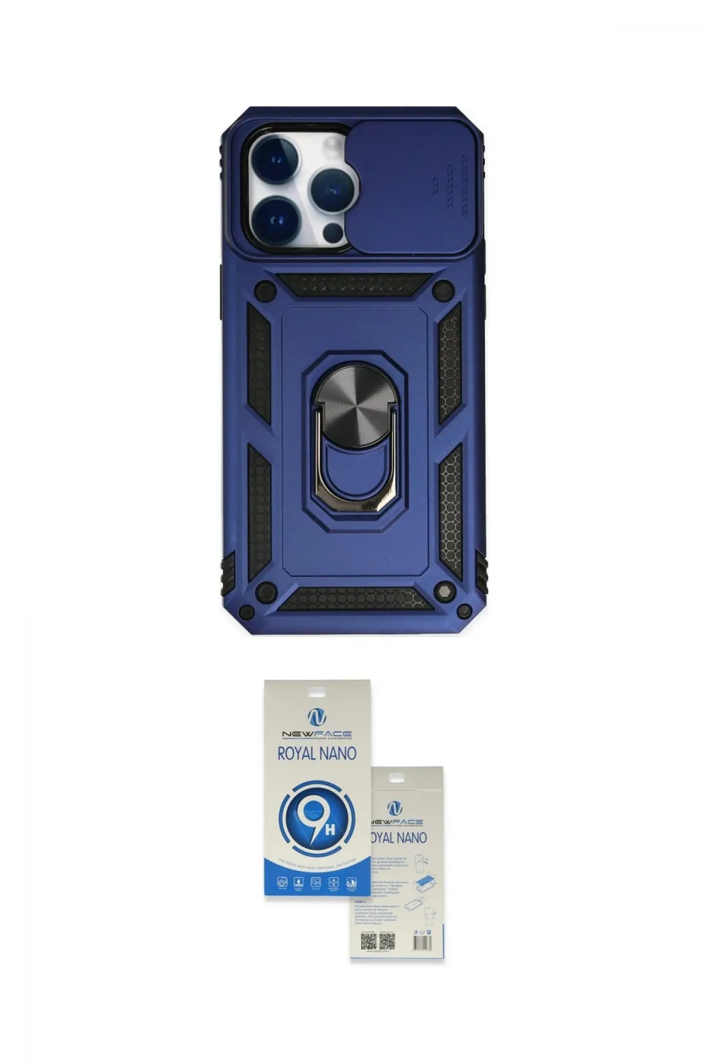 ieg™ iPhone 14 Pro Max Kılıf Ahenk Klasik - Şeffaf Royal Nano Ekran Koruyucu