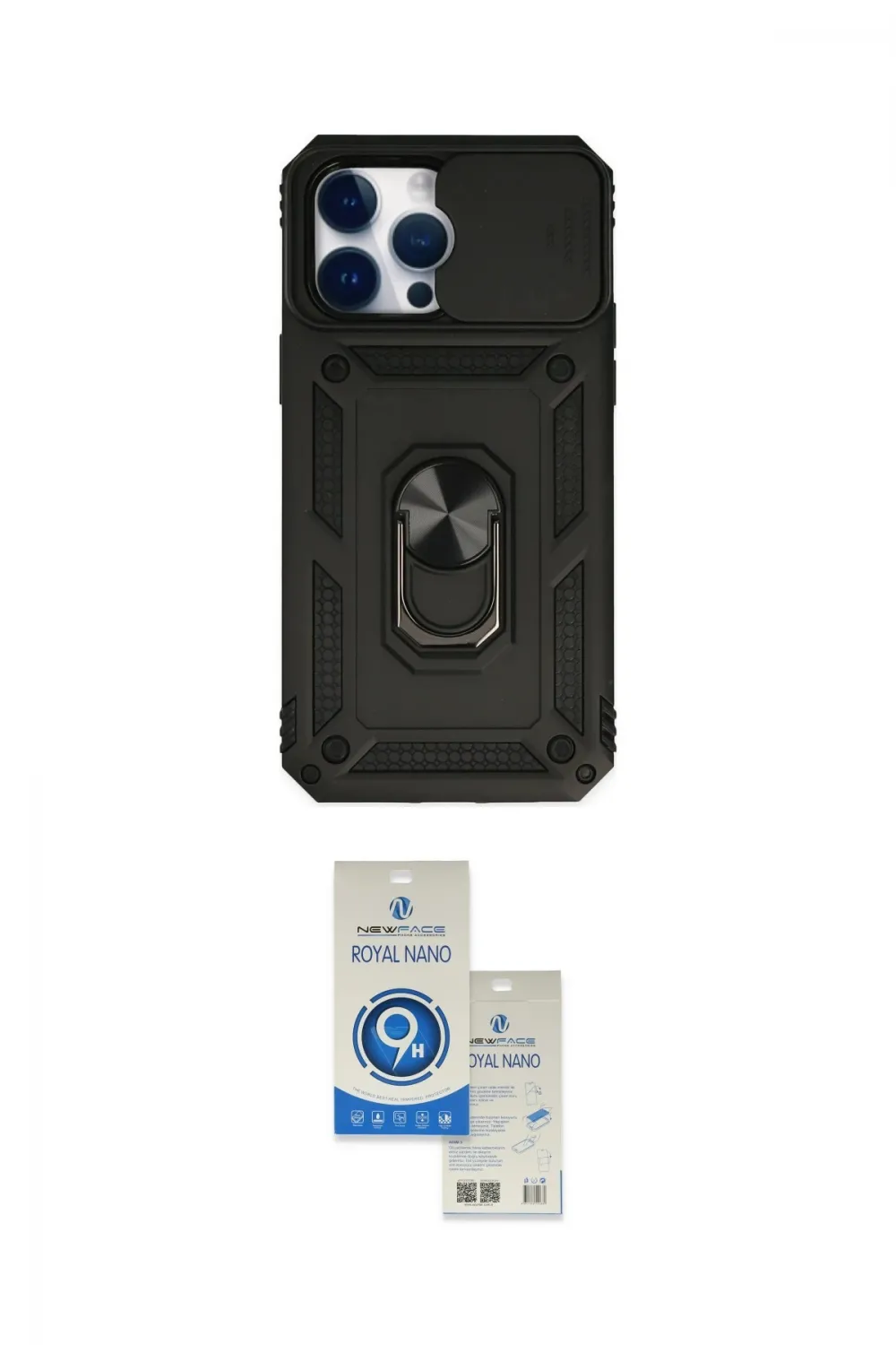 ieg™ iPhone 14 Pro Max Kılıf Ahenk Klasik - Şeffaf Royal Nano Ekran Koruyucu