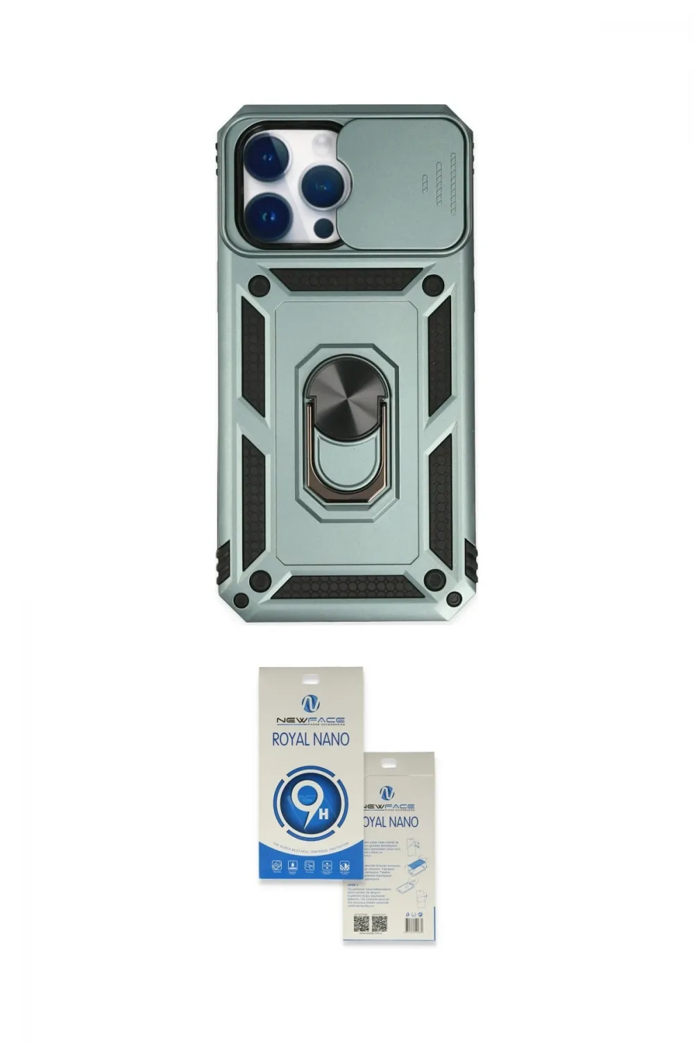ieg™ iPhone 14 Pro Max Kılıf Ahenk Klasik - Şeffaf Royal Nano Ekran Koruyucu