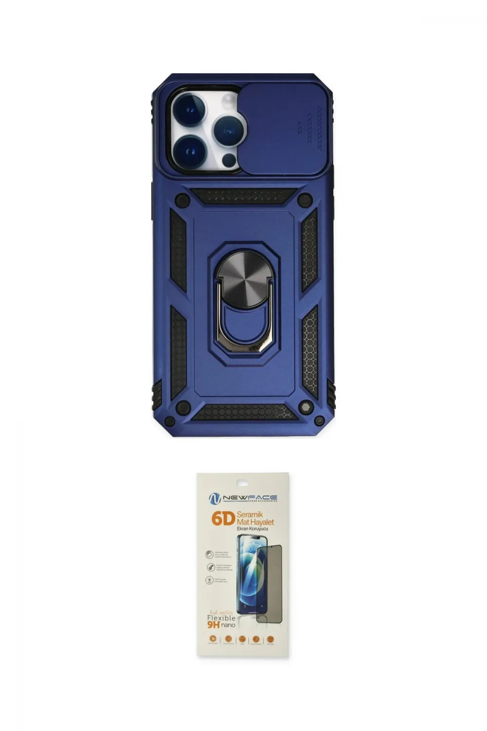 ieg™ iPhone 14 Pro Max Kılıf Ahenk Klasik - Siyah 6D Mat Seramik Hayalet Nano Ekran Koruyucu