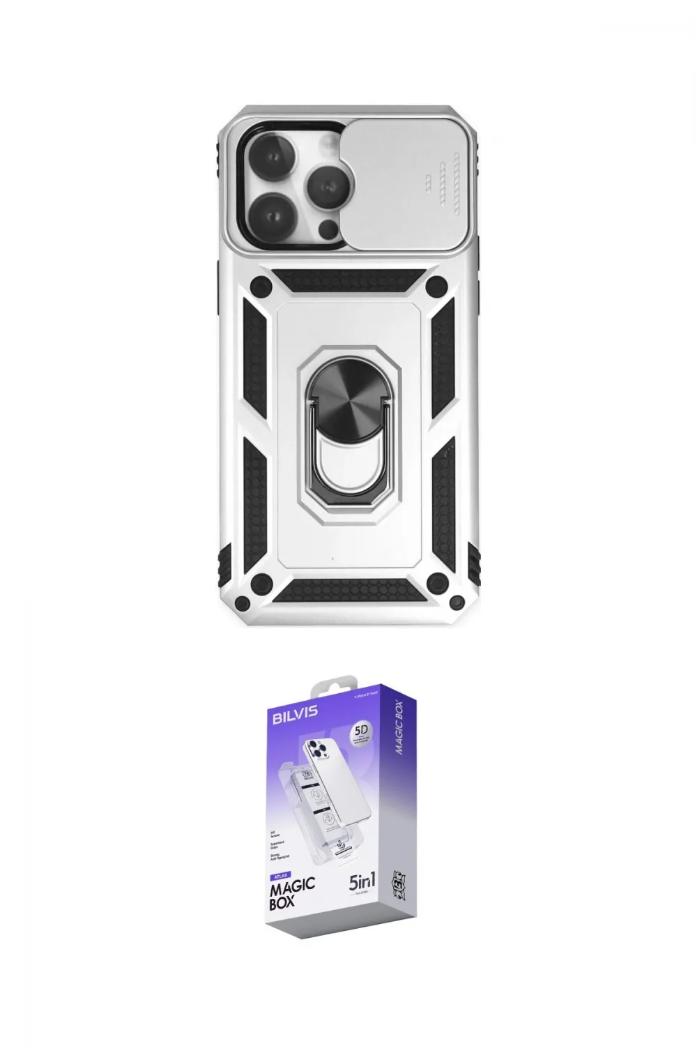 ieg™ iPhone 14 Pro Max Kılıf Ahenk Klasik - Siyah Bilvis 5in1 3D Magic Cam Ekran Koruyucu