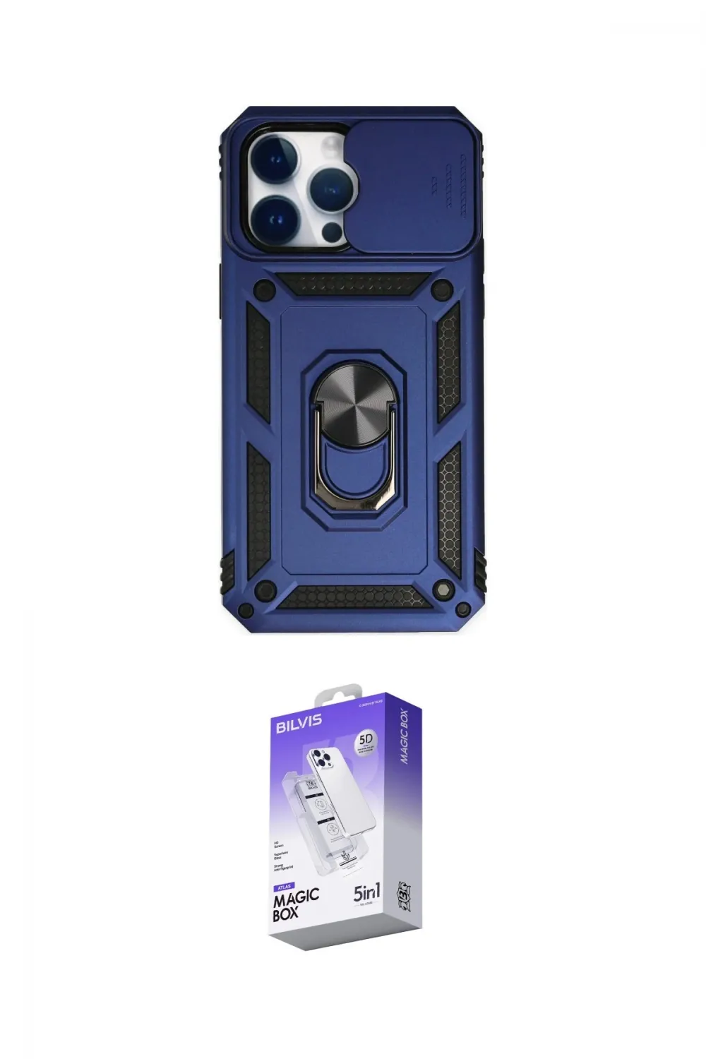 ieg™ iPhone 14 Pro Max Kılıf Ahenk Klasik - Siyah Bilvis 5in1 3D Magic Cam Ekran Koruyucu
