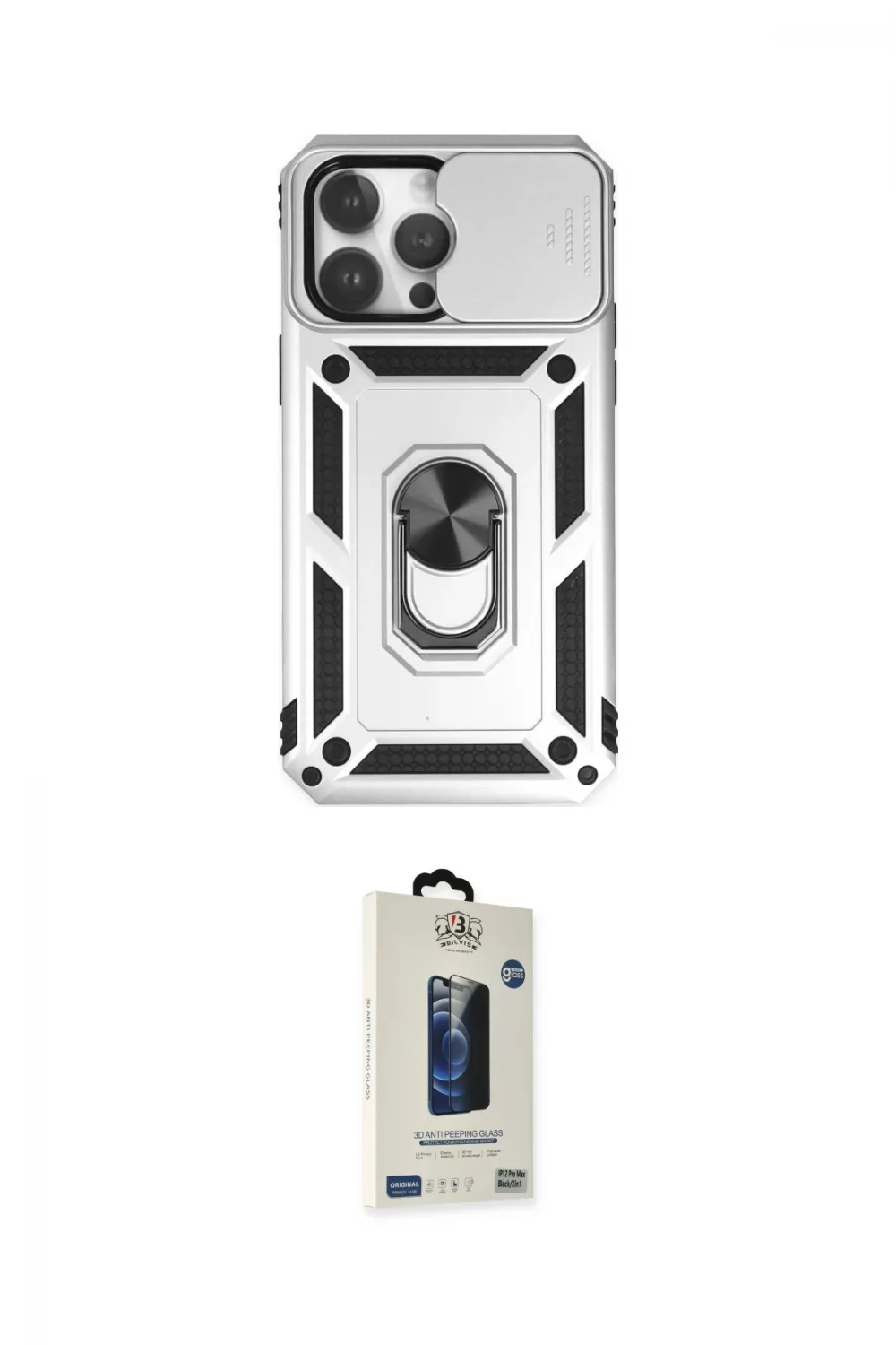 ieg™ iPhone 14 Pro Max Kılıf Ahenk Klasik - Siyah Bilvis Hayalet Cam Ekran Koruyucu
