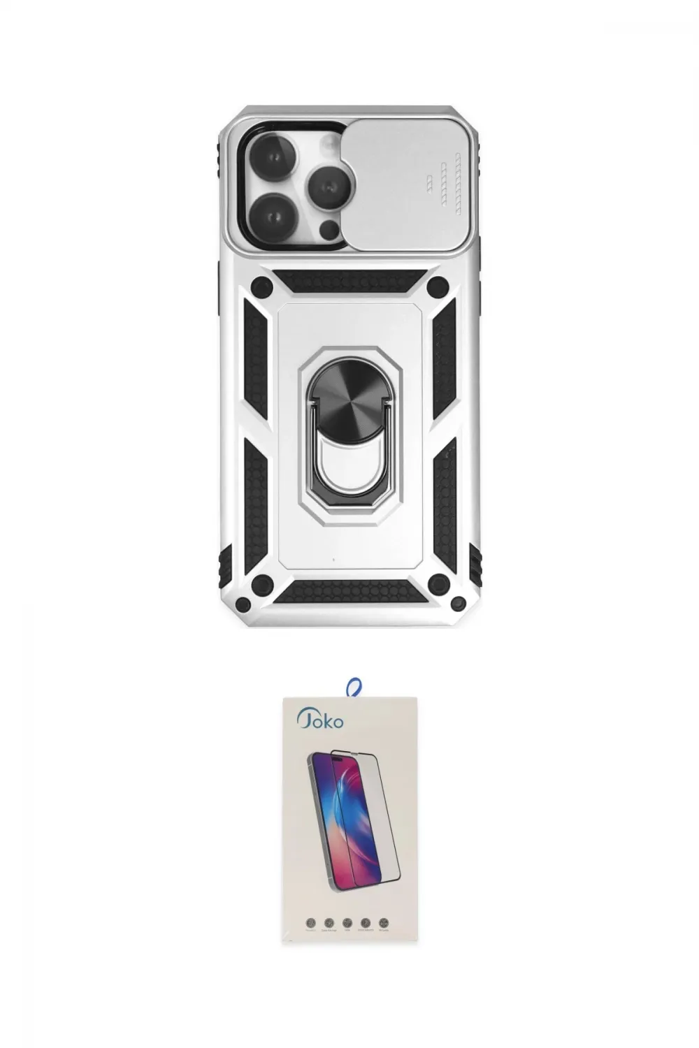 ieg™ iPhone 14 Pro Max Kılıf Ahenk Klasik - Siyah Joko 5D Cam
