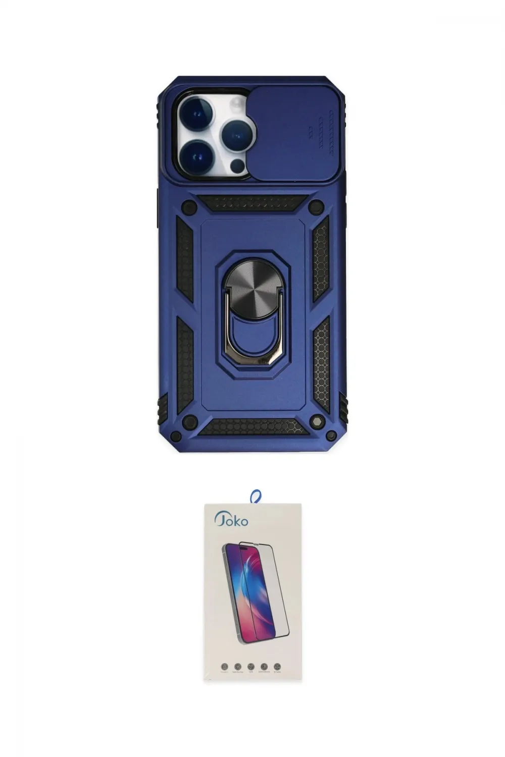 ieg™ iPhone 14 Pro Max Kılıf Ahenk Klasik - Siyah Joko 5D Cam