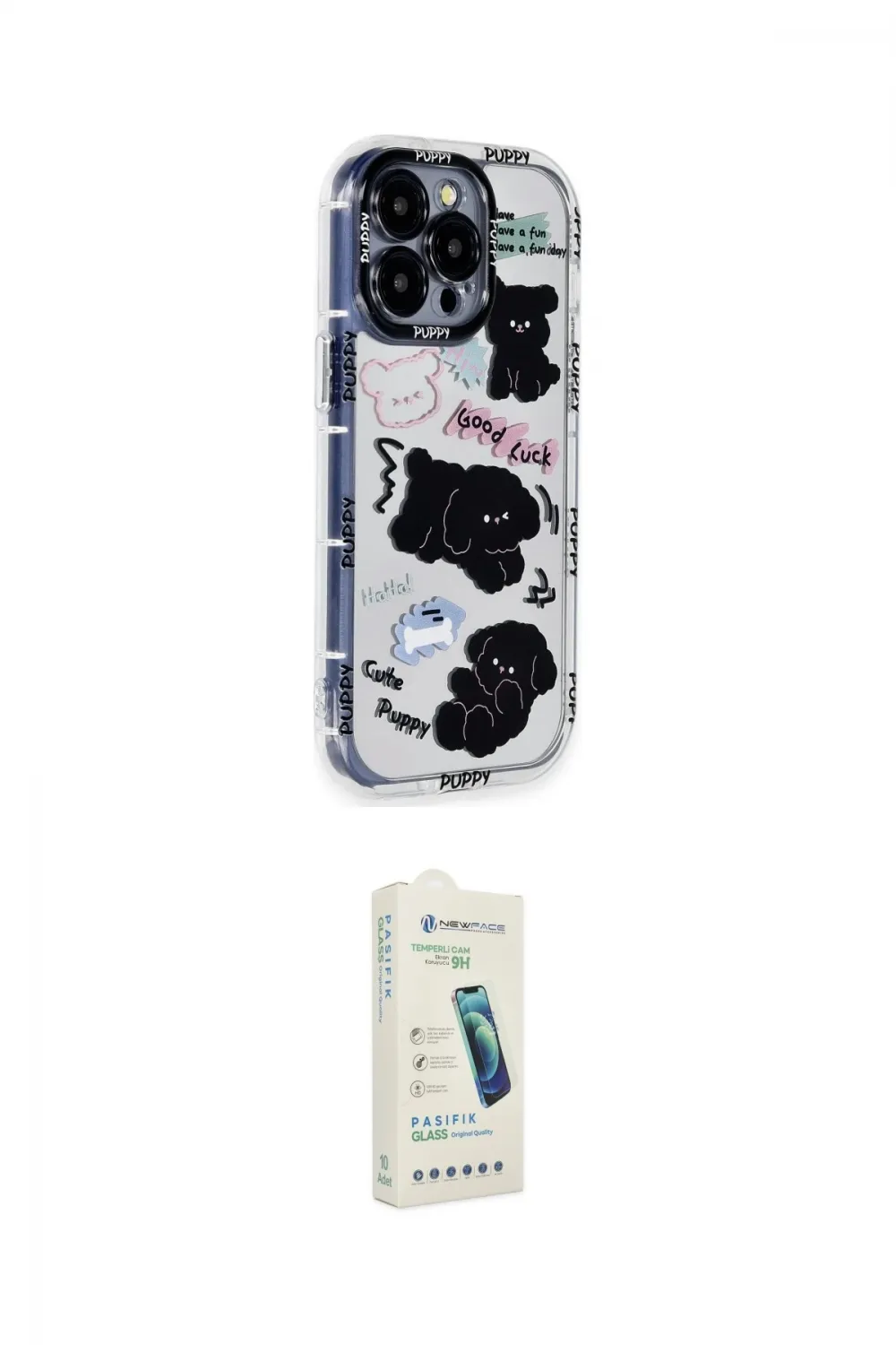 ieg™ iPhone 14 Pro Max Kılıf Ahenk Modern Serisi - Şeffaf Pasifik Cam Ekran Koruyucu