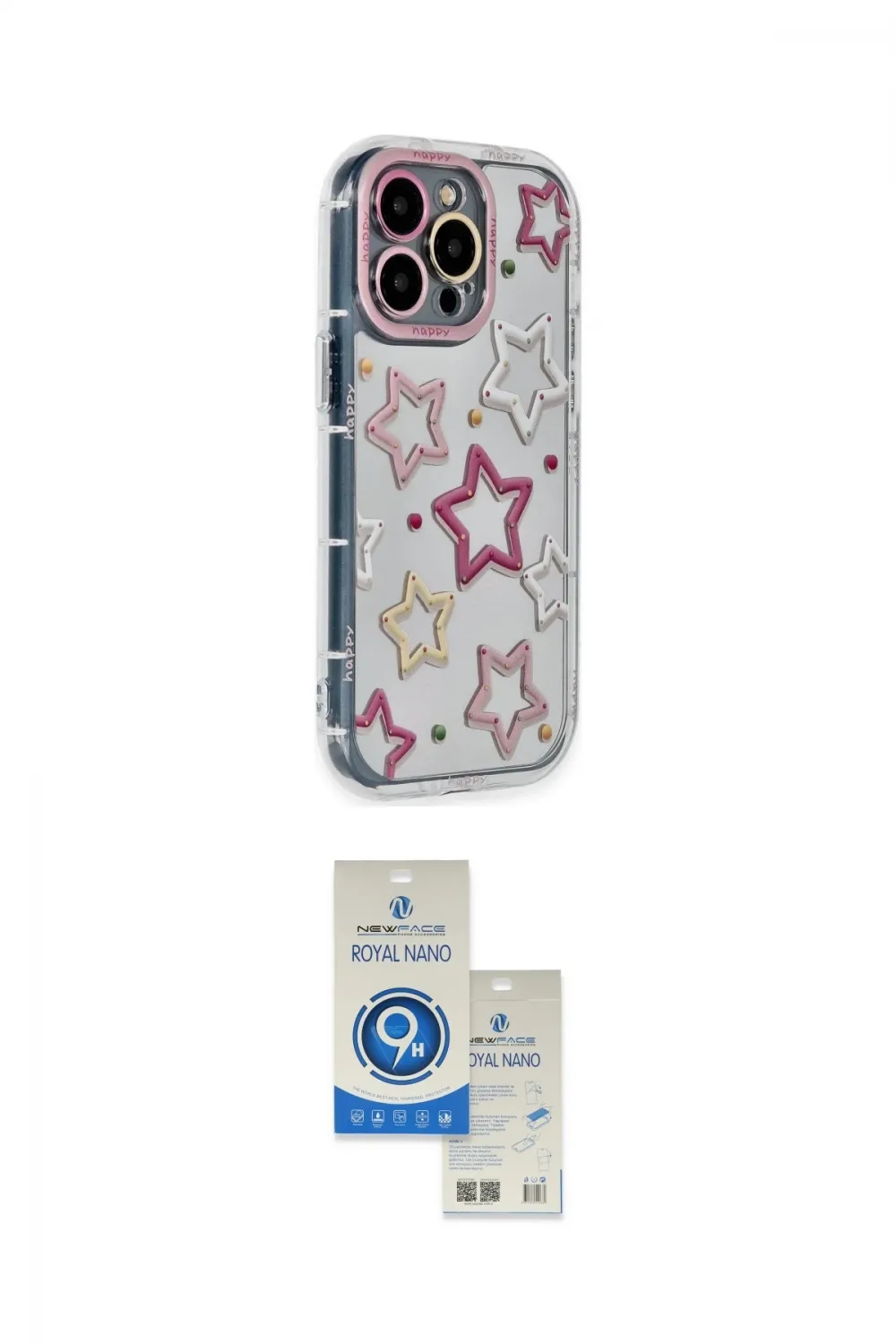 ieg™ iPhone 14 Pro Max Kılıf Ahenk Modern Serisi - Şeffaf Royal Nano Ekran Koruyucu