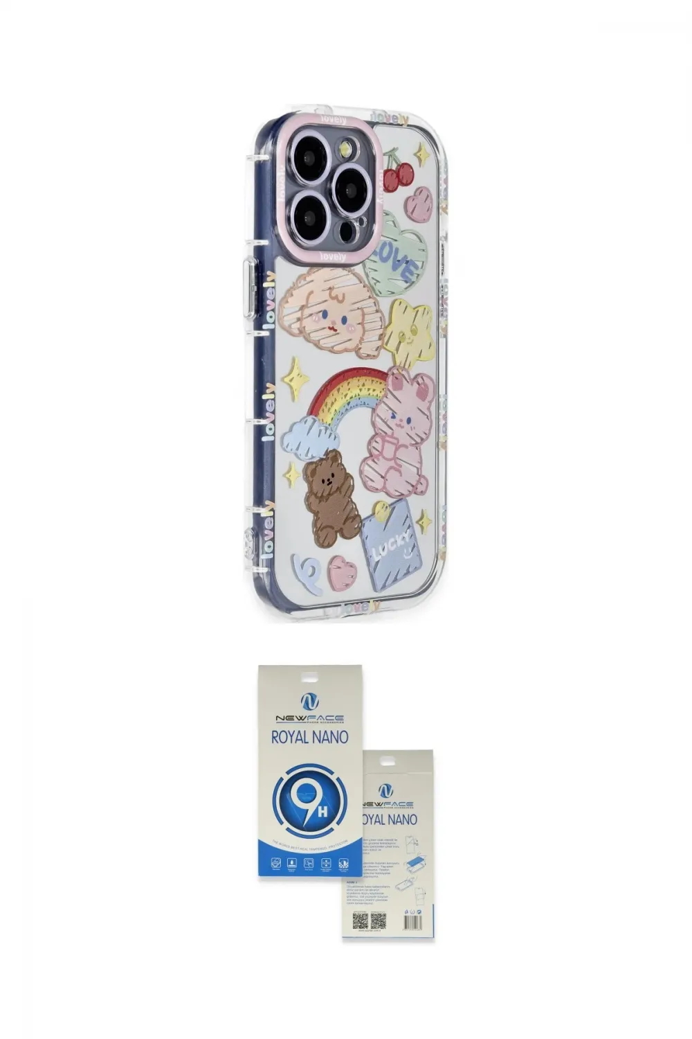ieg™ iPhone 14 Pro Max Kılıf Ahenk Modern Serisi - Şeffaf Royal Nano Ekran Koruyucu