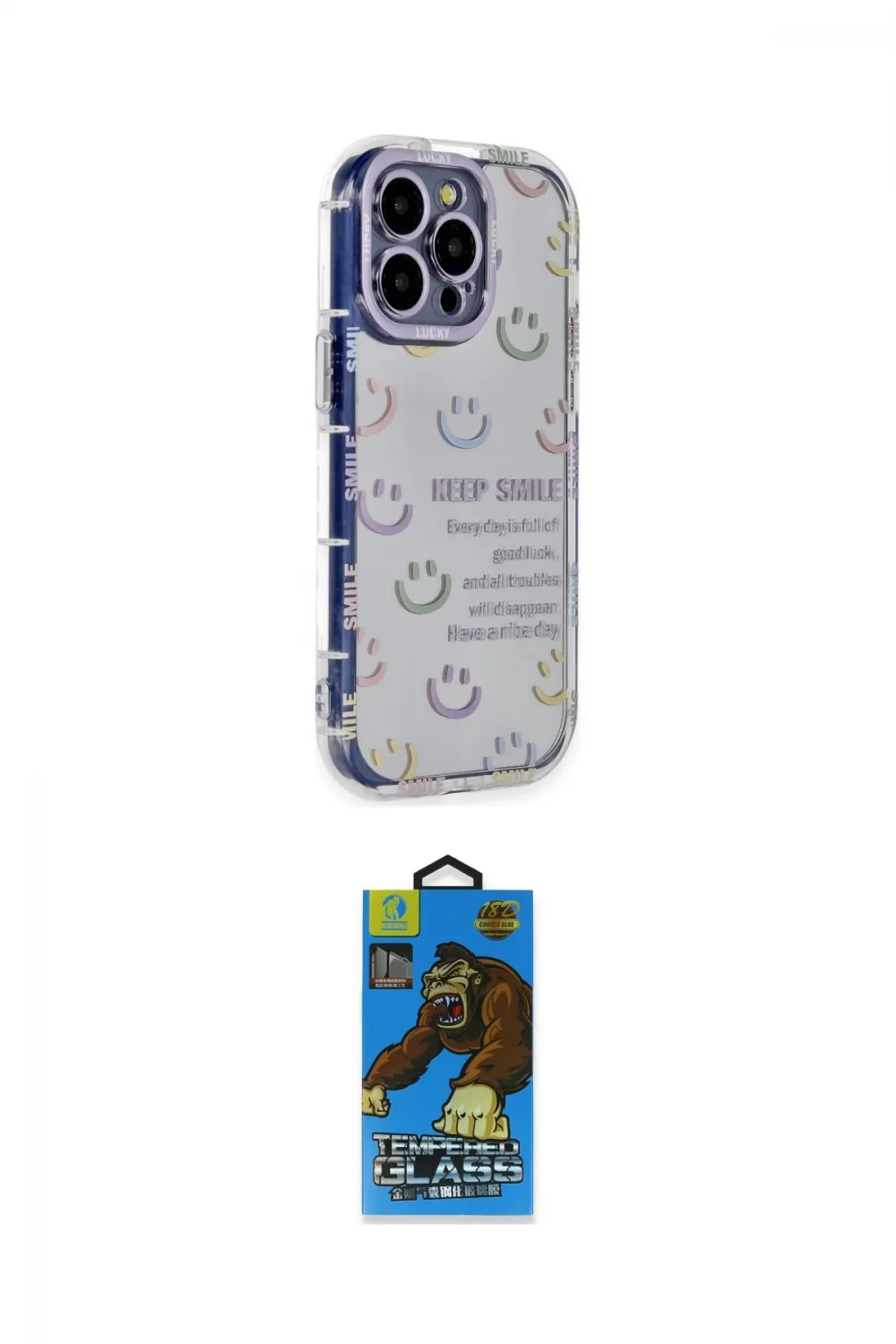 ieg™ iPhone 14 Pro Max Kılıf Ahenk Modern Serisi - Siyah 18D Cam Ekran Koruyucu