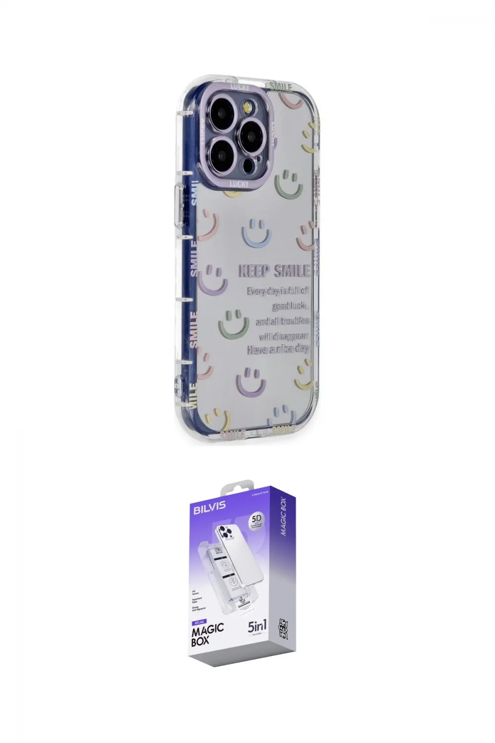 ieg™ iPhone 14 Pro Max Kılıf Ahenk Modern Serisi - Siyah Bilvis 5in1 3D Magic Cam Ekran Koruyucu