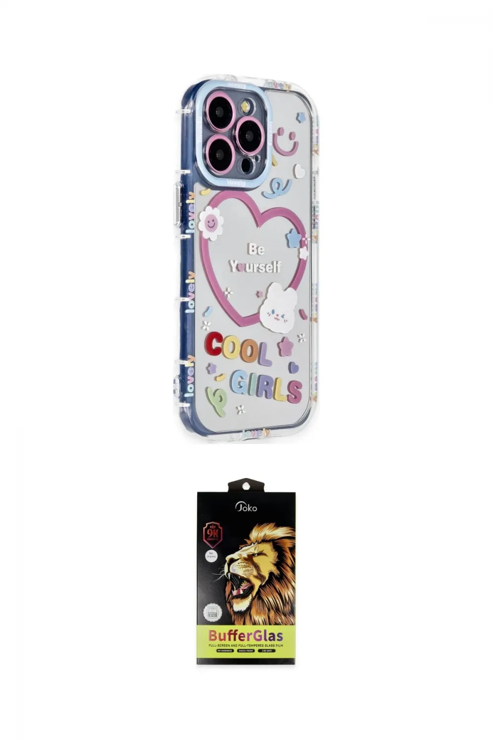 ieg™ iPhone 14 Pro Max Kılıf Ahenk Modern Serisi - Siyah Buffer Cam Ekran Koruyucu