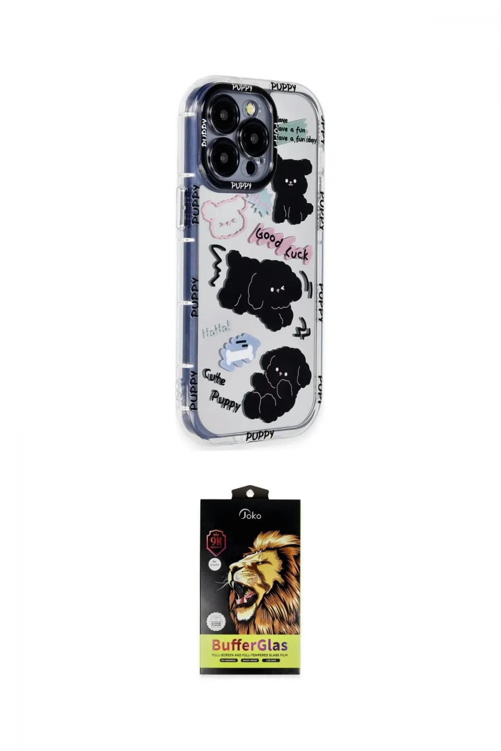 ieg™ iPhone 14 Pro Max Kılıf Ahenk Modern Serisi - Siyah Buffer Cam Ekran Koruyucu