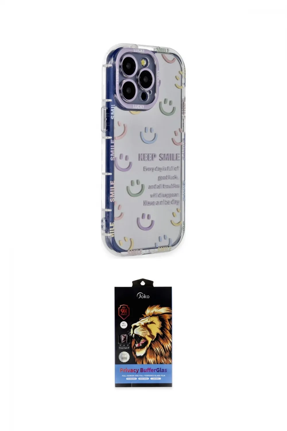 ieg™ iPhone 14 Pro Max Kılıf Ahenk Modern Serisi - Siyah Buffer Hayalet Cam Ekran Koruyucu
