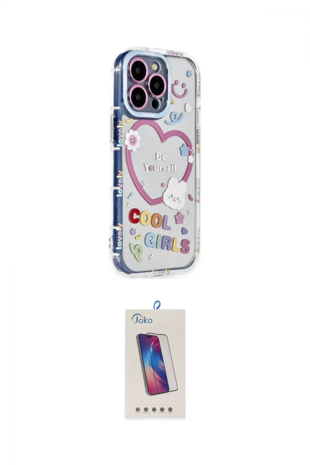 ieg™ iPhone 14 Pro Max Kılıf Ahenk Modern Serisi - Siyah Joko 5D Cam