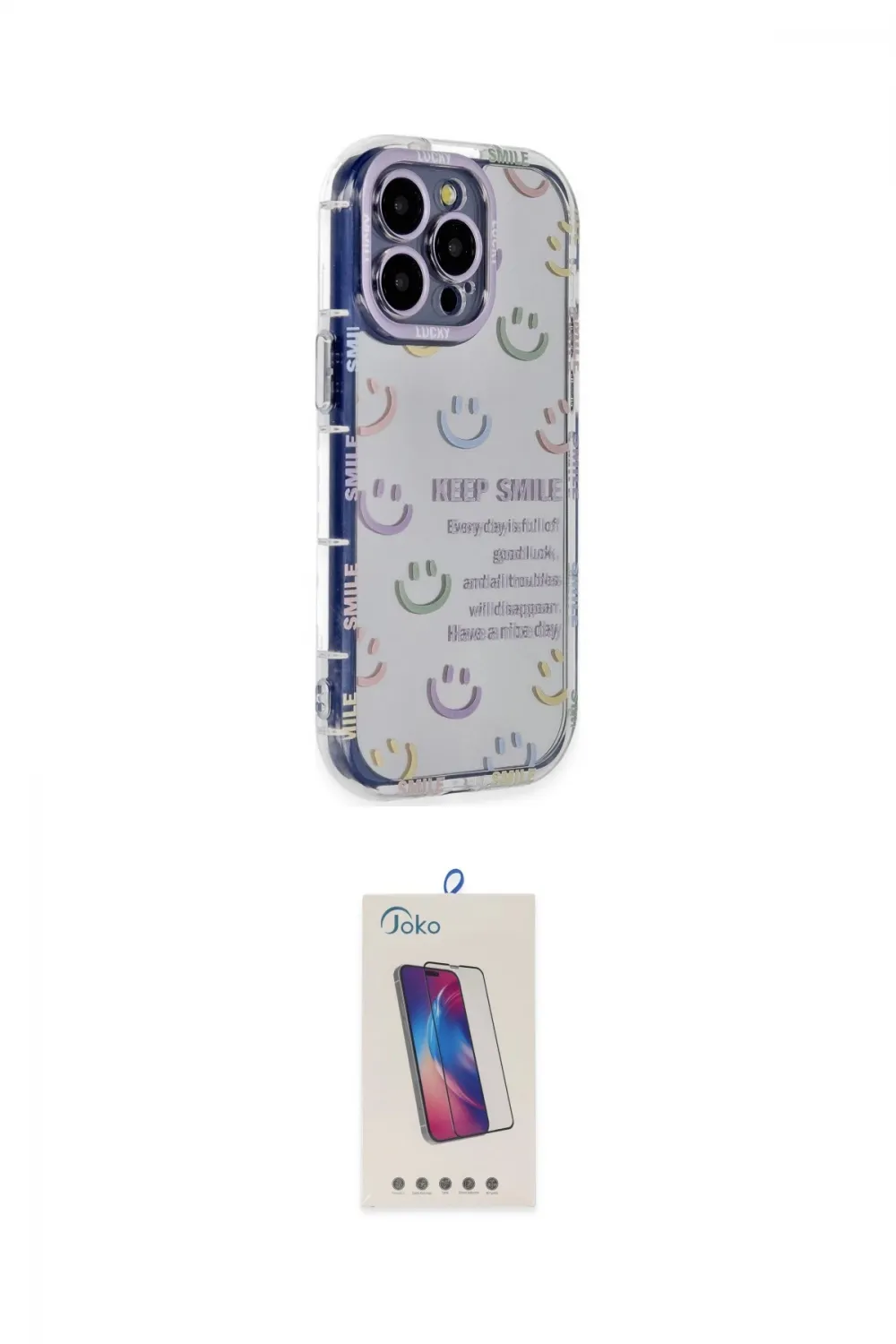 ieg™ iPhone 14 Pro Max Kılıf Ahenk Modern Serisi - Siyah Joko 5D Cam