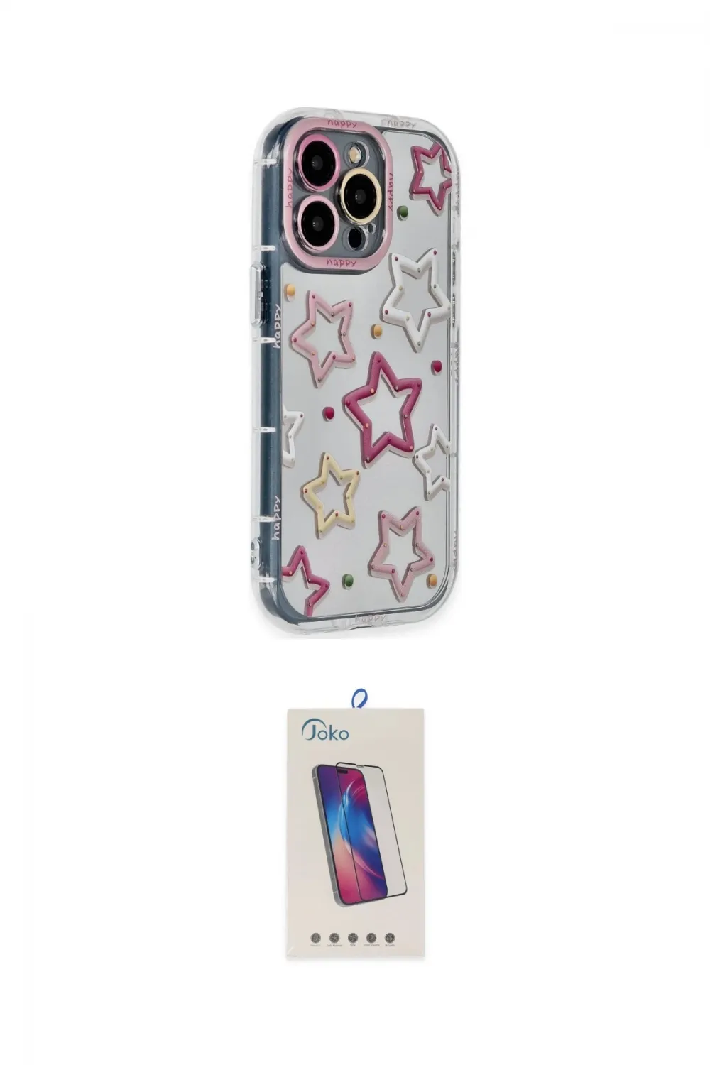 ieg™ iPhone 14 Pro Max Kılıf Ahenk Modern Serisi - Siyah Joko 5D Cam