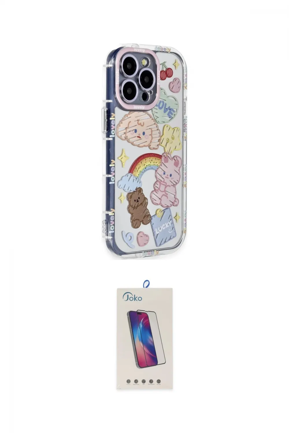 ieg™ iPhone 14 Pro Max Kılıf Ahenk Modern Serisi - Siyah Joko 5D Cam