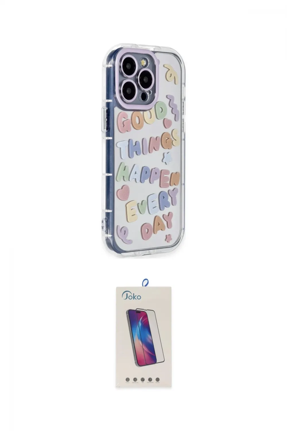 ieg™ iPhone 14 Pro Max Kılıf Ahenk Modern Serisi - Siyah Joko 5D Cam