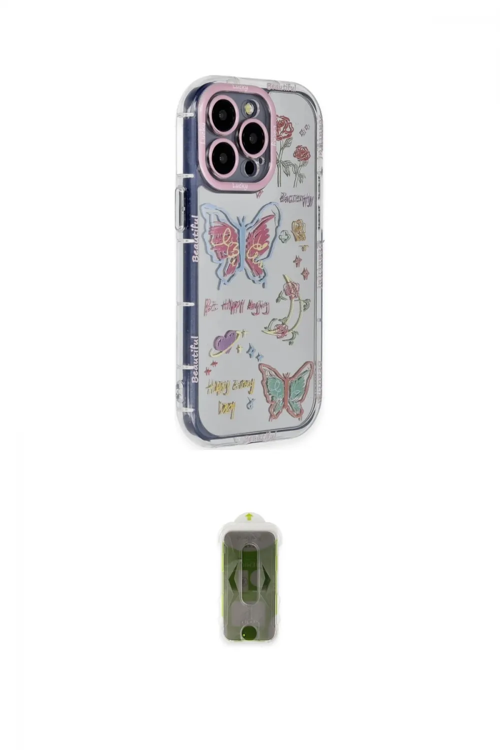 ieg™ iPhone 14 Pro Max Kılıf Ahenk Modern Serisi - Siyah Joko Magic 5D Hayalet Cam