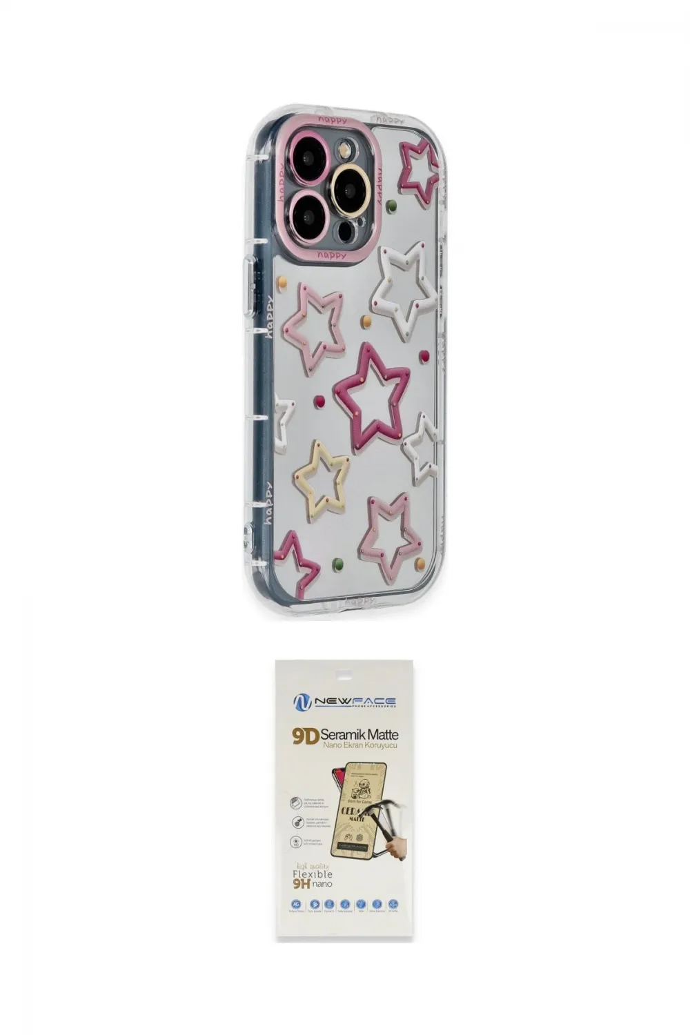 ieg™ iPhone 14 Pro Max Kılıf Ahenk Modern Serisi - Siyah Mat Seramik Nano Ekran Koruyucu